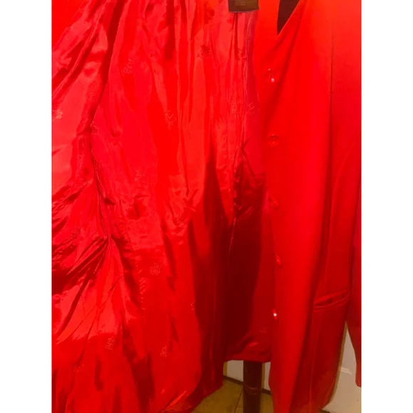 Women's vintage Escada Blazer Jacket Size 14 Red Black - Picture 10 of 12